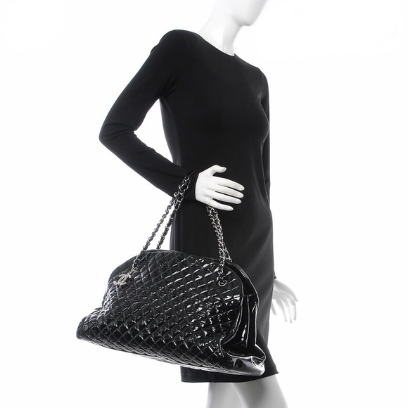 Chanel Quilted Patent Leather Maxi/XL Tote Handbag - Picture 2 of 9